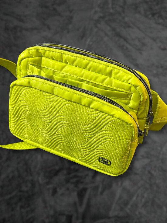 lug Handbags - Lug Classic Quilted Belt Bag Crossbody Double Back in Lemon Lime Green